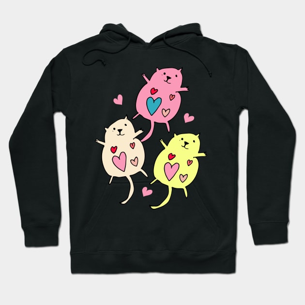 Cute Cat Valentines Hoodie by bruxamagica